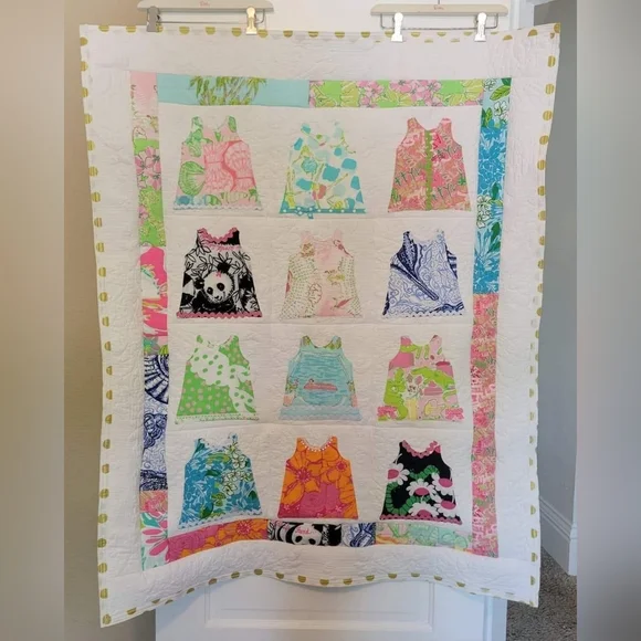 Shift dress quilt made with authentic Lilly pulitzer fabric - Picture 3 of 5